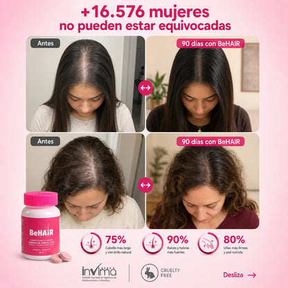 BeHair x 30 Discos Masticables Con Sabor a Frutos Rojos